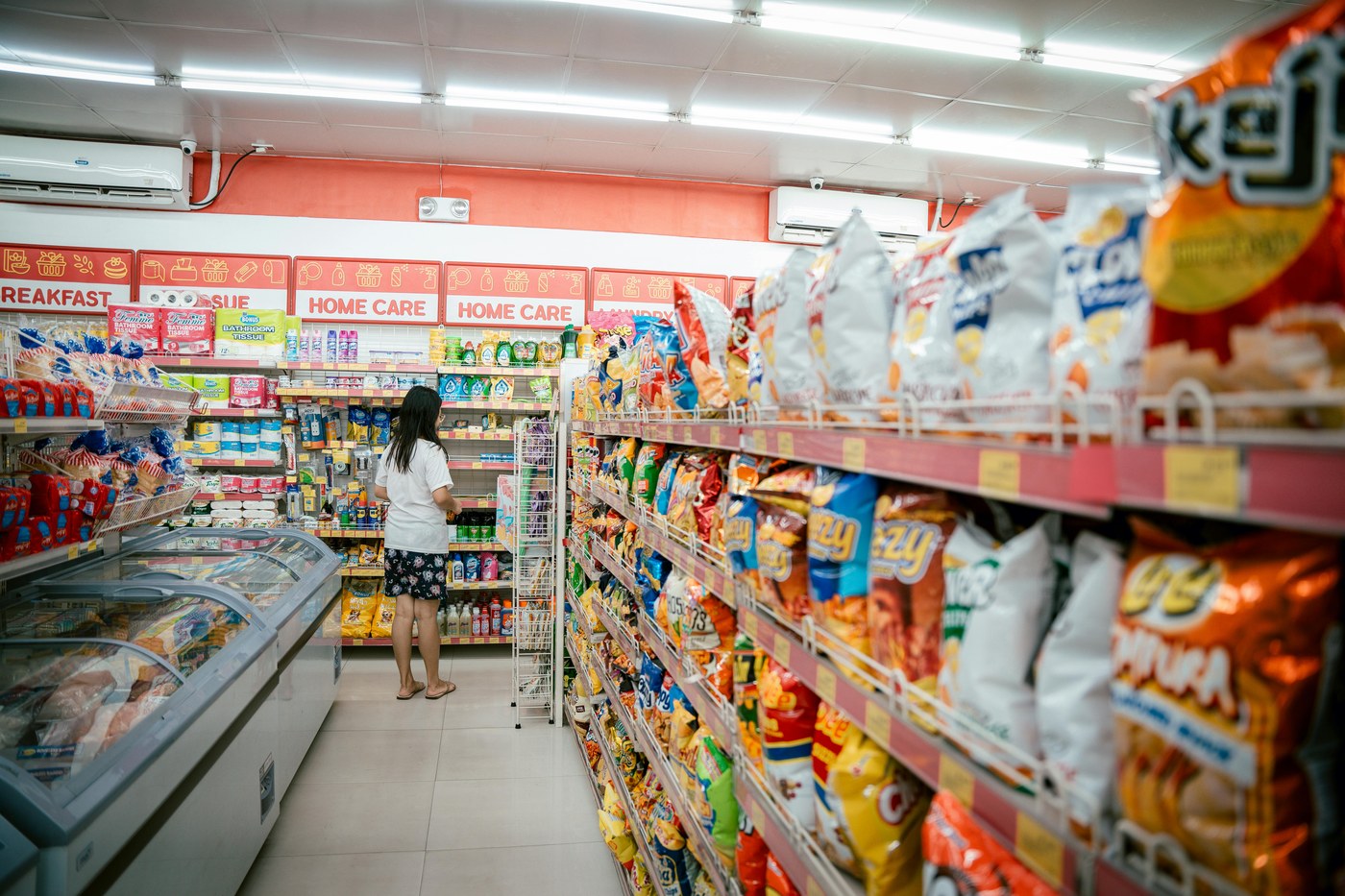 Supermarket shelves